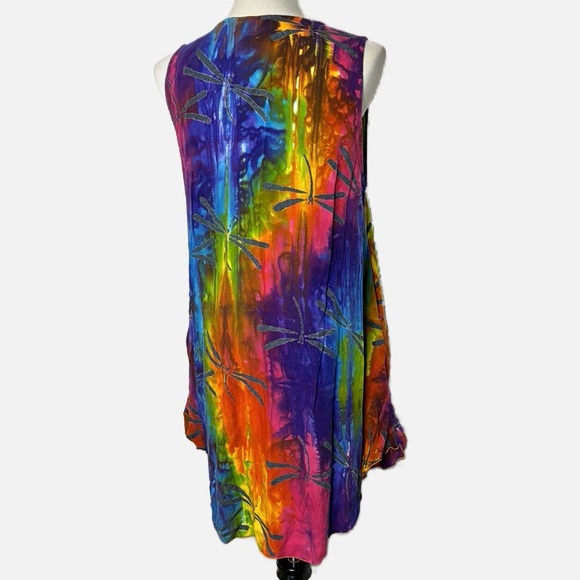 Hula Hula Hawaii Dragonfly Tie Dye Dress / Coverup (OS) - Picture 6 of 11